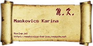 Maskovics Karina névjegykártya